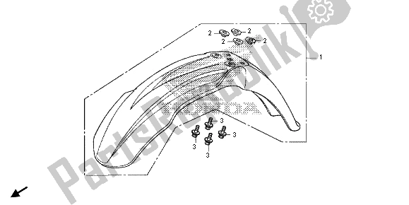All parts for the Front Fender of the Honda CRF 250X 2013