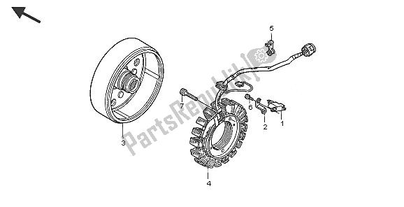 Wszystkie części do Generator Honda TRX 350 FE Fourtrax 4X4 ES 2005