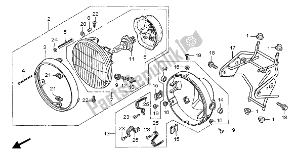 Toutes les pièces pour le Phare (eu) du Honda CBF 500A 2006