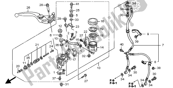 Wszystkie części do G?ówny Cylinder Hamulca Przedniego Honda CBR 600 RR 2010