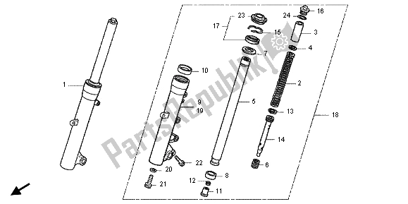 All parts for the Front Fork of the Honda FJS 600A 2012
