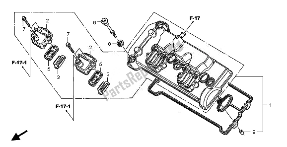 Tutte le parti per il Coperchio Della Testata del Honda CBR 600 RA 2010