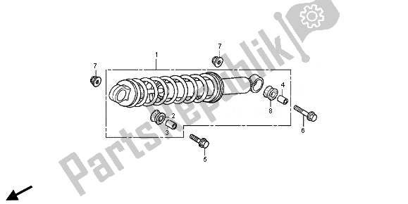 All parts for the Rear Cushion of the Honda CRF 50F 2014