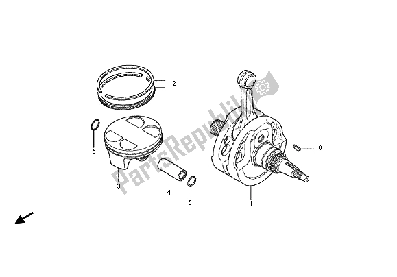 Toutes les pièces pour le Vilebrequin Et Piston du Honda CRF 450R 2012