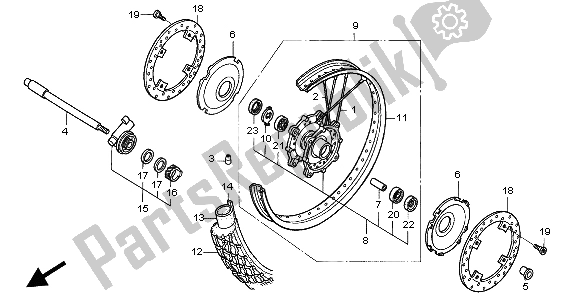 Tutte le parti per il Ruota Anteriore del Honda XL 650V Transalp 2004