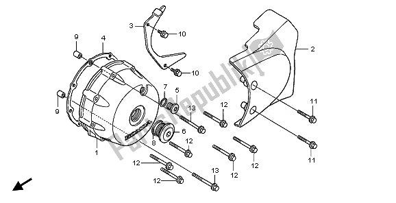 Wszystkie części do Lewa Pokrywa Skrzyni Korbowej Honda XL 125V 2010