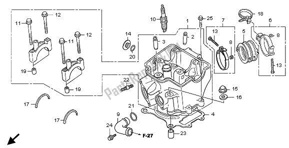 All parts for the Cylinder Head of the Honda CRF 250X 2009