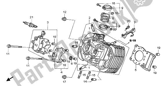 All parts for the Front Cylinder Head of the Honda VT 125C 2003