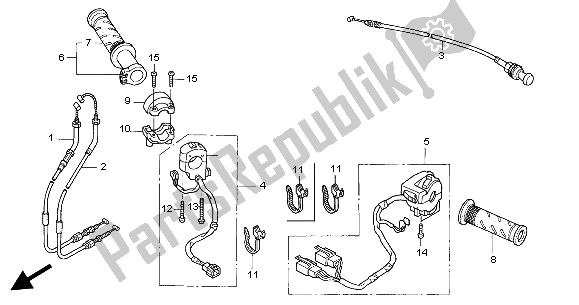 Todas las partes para Interruptor Y Cable de Honda VTR 1000 SP 2004