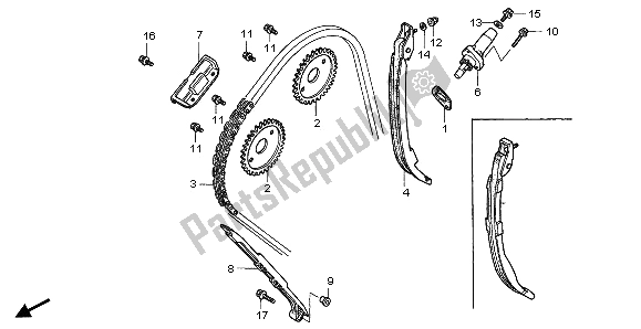 Tutte le parti per il Catena A Camme E Tenditore del Honda CBR 900 RR 1995