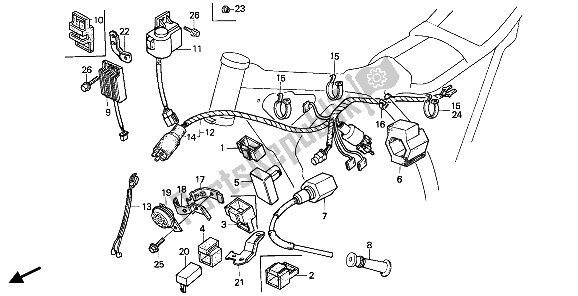 Tutte le parti per il Cablaggio & C. D. I. Unità E Bobina Di Accensione del Honda XR 250R 1986