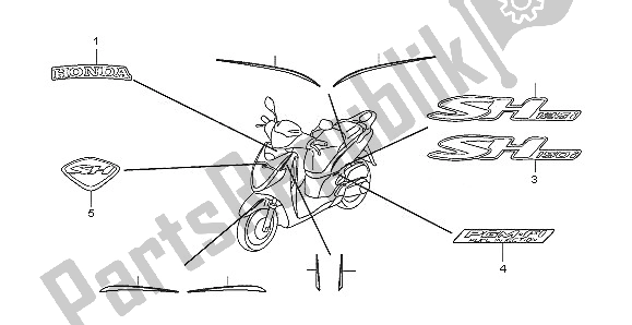 Tutte le parti per il Marchio del Honda SH 150 2005