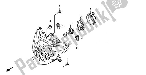 All parts for the Headlight of the Honda SH 125S 2011