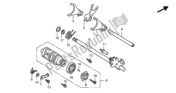 All parts for the Gearshift Drum of the Honda CBF 500 2007