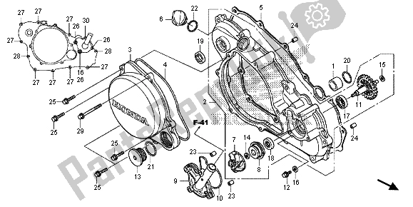 Tutte le parti per il R. Coperchio Del Carter E Pompa Dell'acqua del Honda CRF 250R 2015