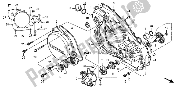Todas as partes de R. Tampa Do Cárter E Bomba De água do Honda CRF 250R 2015