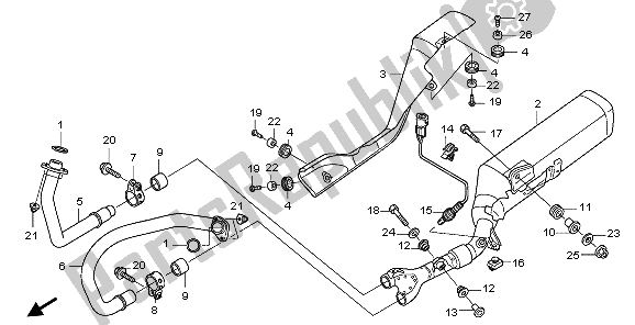 All parts for the Exhaust Muffler of the Honda NT 700 VA 2006