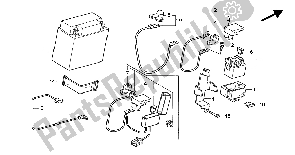 Tutte le parti per il Batteria del Honda CBF 600S 2004