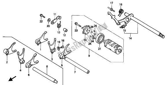 Todas las partes para Tambor De Cambio De Marchas de Honda VT 600C 1994