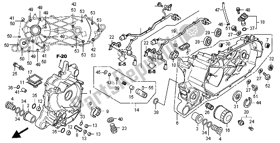All parts for the Crankcase of the Honda SH 300 2008