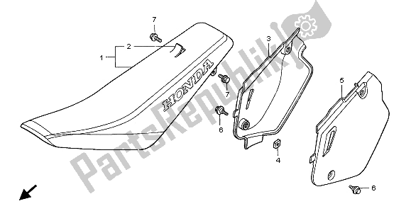 All parts for the Seat & Side Cover of the Honda CR 80 RB LW 2001