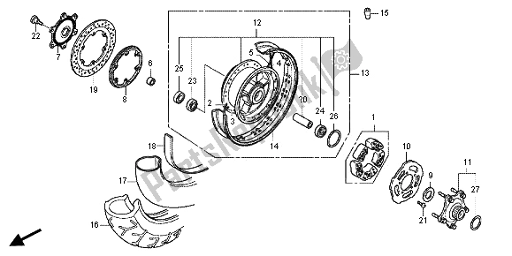 All parts for the Rear Wheel of the Honda VT 750 CS 2012