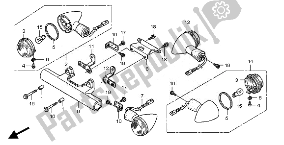 All parts for the Winker of the Honda VT 750C2B 2010