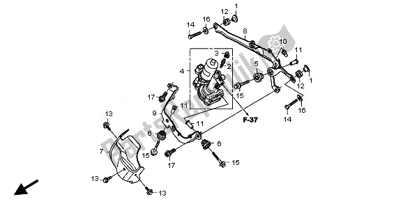 Alle onderdelen voor de Front Power Unit van de Honda CBR 600 RA 2010