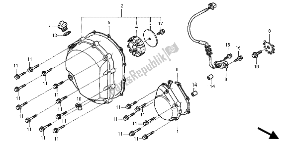 Todas las partes para Tapa Del Cárter Derecho de Honda CB 1300X4 1997