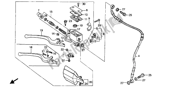 Todas las partes para Fr. Cilindro Maestro Del Freno de Honda XR 600R 1992