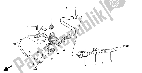 Todas as partes de Válvula De Controle De Injeção De Ar do Honda CBR 125 RW 2006