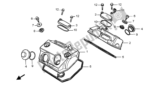 All parts for the Cylinder Head of the Honda XRV 750 Africa Twin 1996