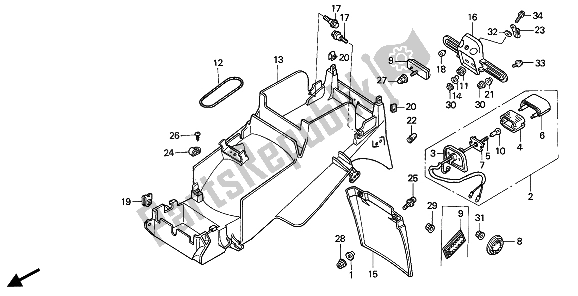 Tutte le parti per il Parafango Posteriore del Honda CBR 900 RR 1994