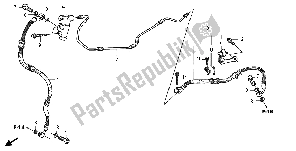 All parts for the Rear Brake Pipe of the Honda FES 150 2009