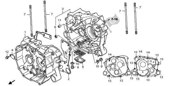 All parts for the Crankcase of the Honda TRX 250 EX Sporttrax 2003