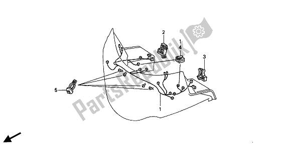 All parts for the Fairing Sub Harness of the Honda GL 1500 SE 1994