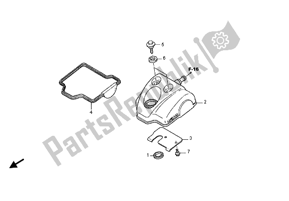 Alle onderdelen voor de Kleppendeksel van de Honda CRF 250X 2012