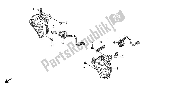 All parts for the Front Winker of the Honda NSS 250S 2008