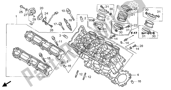 Alle onderdelen voor de Cilinderkop van de Honda CBR 1100 XX 2003