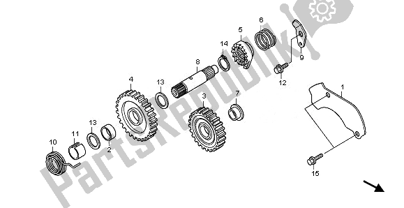 All parts for the Kickstarter Spindle of the Honda CRF 150R SW 2008