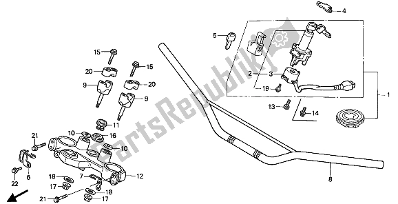 Toutes les pièces pour le Tuyau De Poignée Et Pont Supérieur du Honda NX 650 1994