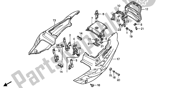 All parts for the Side Cover of the Honda CBR 900 RR 1993