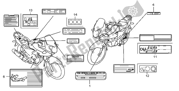 Tutte le parti per il Etichetta Di Avvertenza del Honda CBF 125M 2010