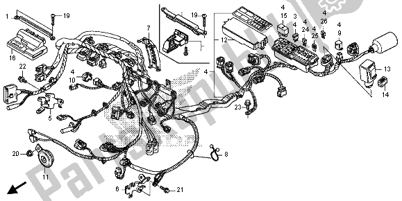 Tutte le parti per il Cablaggio del Honda CBR 600 RA 2013