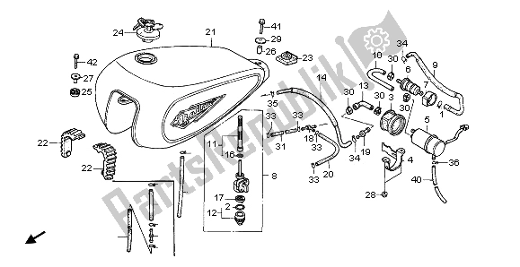 Toutes les pièces pour le Réservoir De Carburant Et Pompe à Carburant du Honda VT 1100C 1995