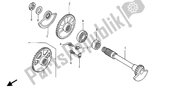 All parts for the Balancer of the Honda CRF 450R 2004