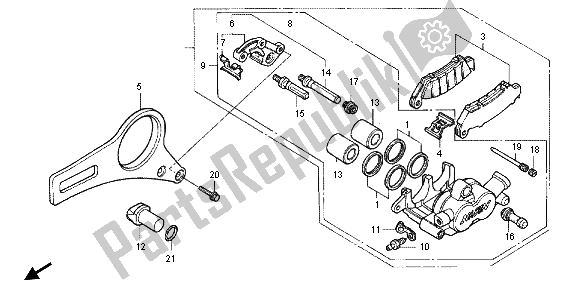 Wszystkie części do Zacisk Hamulca Tylnego Honda RVF 400R 1996