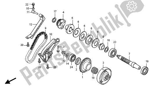 All parts for the Starting Clutch of the Honda CB 750F2 2001