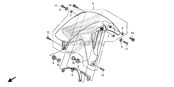 Toutes les pièces pour le Garde-boue Avant du Honda NC 700 SD 2013