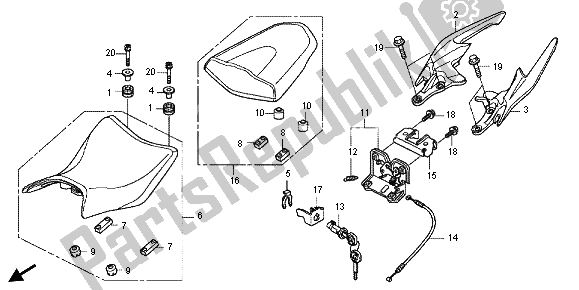 Tutte le parti per il Posto A Sedere del Honda CBR 125R 2013